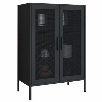 باب شبكي معدني مزدوج 1015x800x400mm خزانة نصف ارتفاع للاستخدام المنزلي