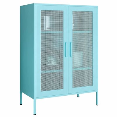 باب شبكي معدني مزدوج 1015x800x400mm خزانة نصف ارتفاع للاستخدام المنزلي