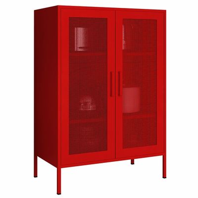 باب شبكي معدني مزدوج 1015x800x400mm خزانة نصف ارتفاع للاستخدام المنزلي