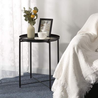 قهوة صغيرة 21.5x19x1.9 بوصة طاولة جانبية للأريكة مع صينية